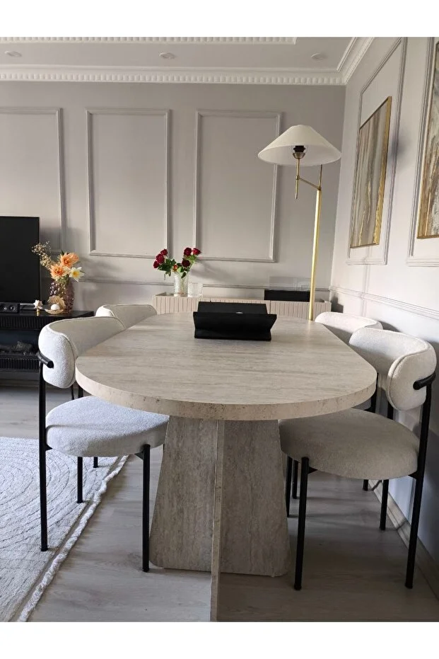 Traverten Yemek Masası Mutfak Masası Ofis Masası